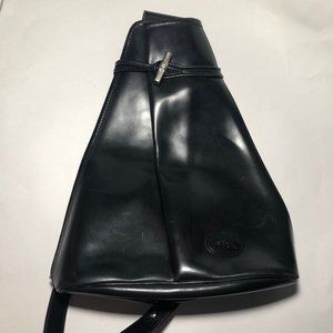 LONGCHAMP Vintage Black Leather Roseau Crossbody